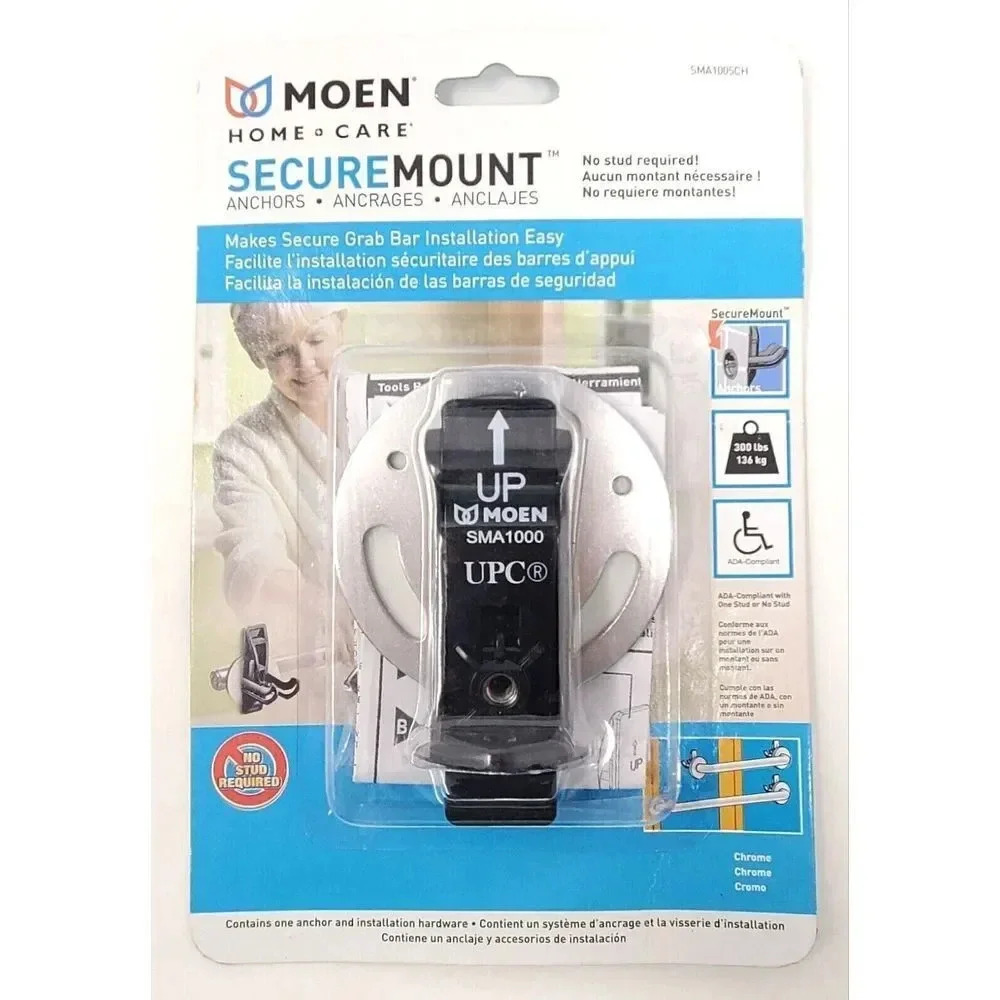 Moen Home SecureMount Anchor No Stud Required for Grab Bar Install SMA1005CH